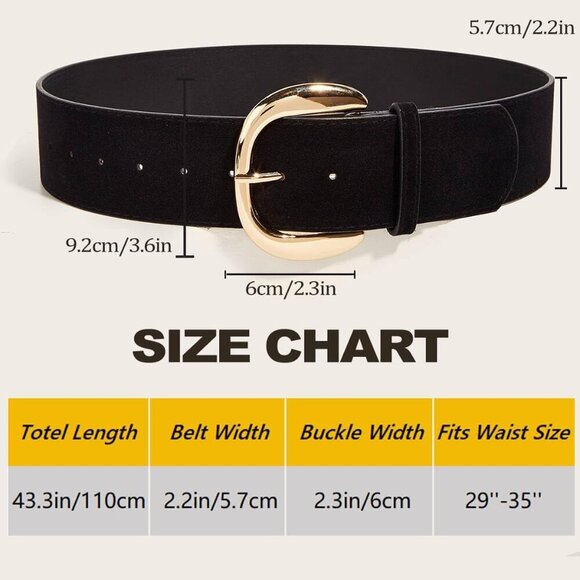 Women\'s Faux Leather Wide Waist Belt with Metal Buckle Casual Formal main image 6